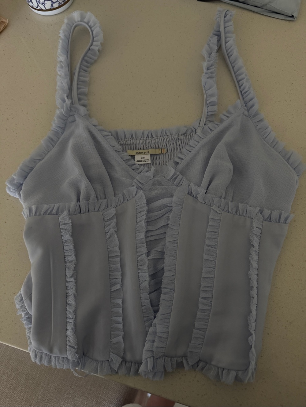 Kimchi Blue Light Blue Ruffled Cami